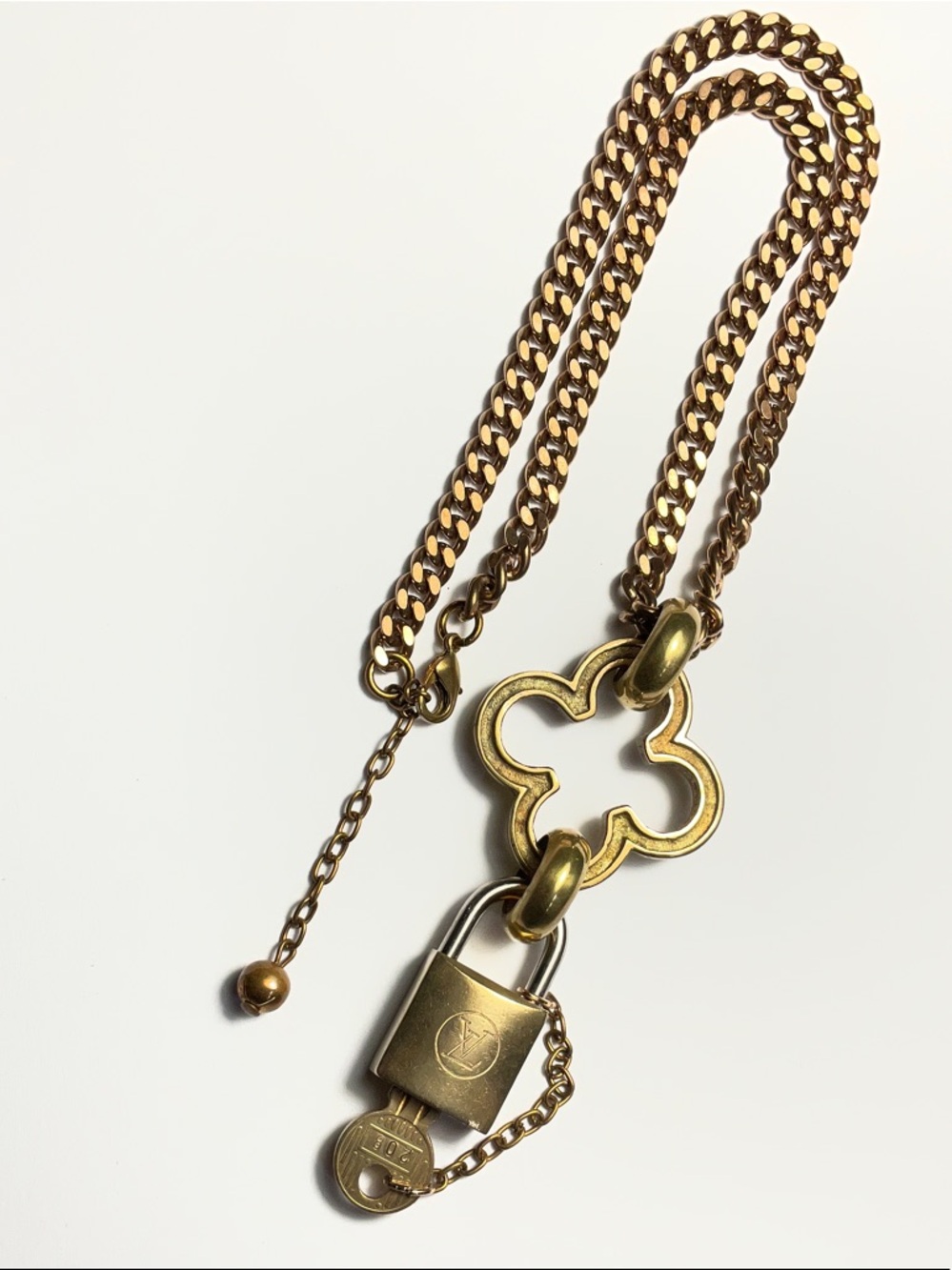Authentic Louis Vuitton Vintage Padlock and Key #208 put on a chain